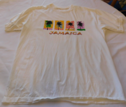 Unbranded Jamaica Men&#39;s Short Sleeve T Shirt Size See Measurements White... - £23.26 GBP