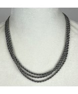 Vintage Stainless Steel Rope Chain Long Strand 60 inch - $719.66 MXN