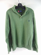 Chaps Green 1/4 Button up Cotton Sweater XL - £19.37 GBP