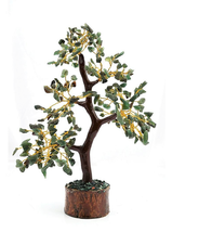 Dark Green Aventurine Gemstone Tree Handmade Bonsai Money Crystal CHRISTMAS TREE - £13.85 GBP