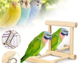 Bird Swing Wooden Mirror Toy Hanging Stand Toys For Perches Cage Parrot ... - $16.99