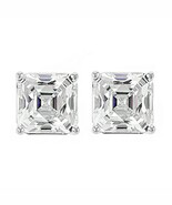 Plata de Ley 5.65Ct Imitación Diamante Solitario Tuerca Pendientes Día l... - €68,49 EUR