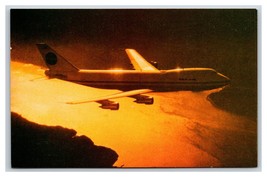 Pan Am Airlines 747 Jet Airliner In Flight At Sunset UNP Chrome Postcard H19 - £4.90 GBP