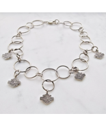 HARLEY DAVIDSON 925 STERLING SILVER MULTI LOOP BAR &amp; SHIELD MOTORCYCLE N... - €125,74 EUR