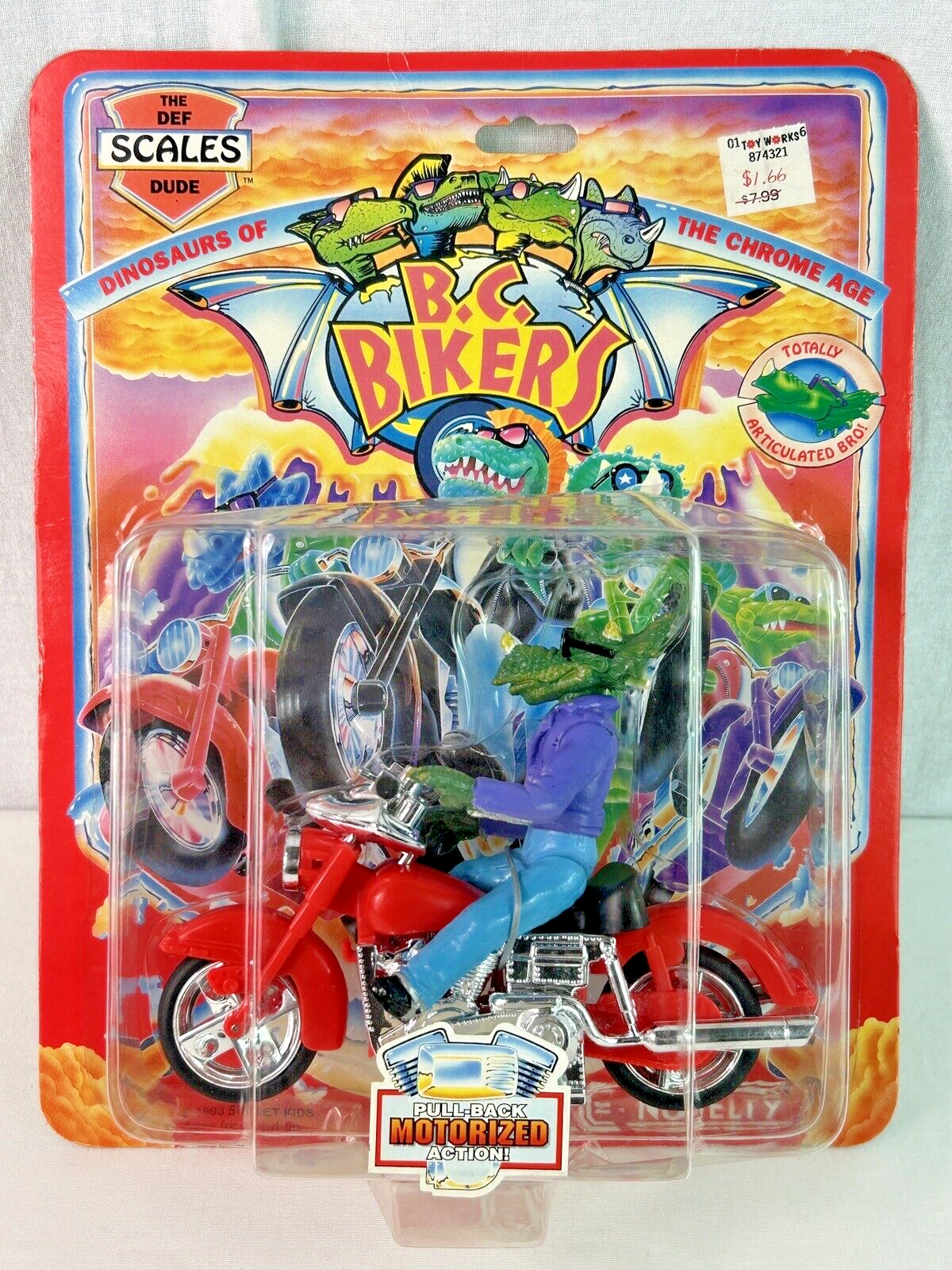 1993 B.C. Bikers "Scales" Motorized Motorcycle Dinosaur Ace Novelty Street Kids - £19.46 GBP