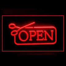 160006B OPEN Scissors Haircut Modern Popular Hair Coloring Design LED Light Sign - £17.57 GBP