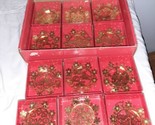 Vintage JC Penney 12 Days of Christmas Ornaments Gold Lace Cut Metal Com... - £60.14 GBP