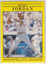 M) 1991 Fleer Baseball Trading Card - Ricky Jordan #401 - £1.52 GBP