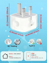 20W UK Plug Fast Charger Foldable USB C Adapter for Phones Accessories - $8.73+