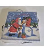 NEW 4 Set Christmas Coasters With Metal Holder Santa  Snowman SEALED - $275.12 MXN