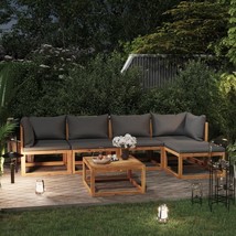 vidaXL Acacia Wood 6-Piece Dark Grey Garden Square Lounge Set with Cushions - $748.99