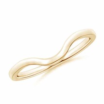 ANGARA Comfort Fit Curved Plain Wedding Band in 14K Solid Gold - £251.07 GBP