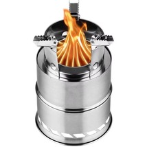 Portable Folding Wood Burning Stove Stainless Steel Camping Stove - $39.99