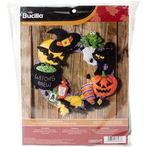 Bucilla Felt Applique Wall Hanging Wreath Kit, 17 by 17-Inch, Witch&#39;s Br... - $24.50