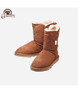 K.Signature Summer Big Kids  Australian Sheepskin Button Winter Boots  - $90.40 CAD