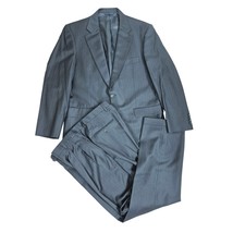 VTG Burberry Mens Wool Blue Pinstripe Suit 41 Reg Pleated 36.5x 31.5 Per... - $222.75
