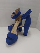 Blue Suede Platform High Heels Strapy Shoes IDIFU Womens Size 9 - £24.29 GBP