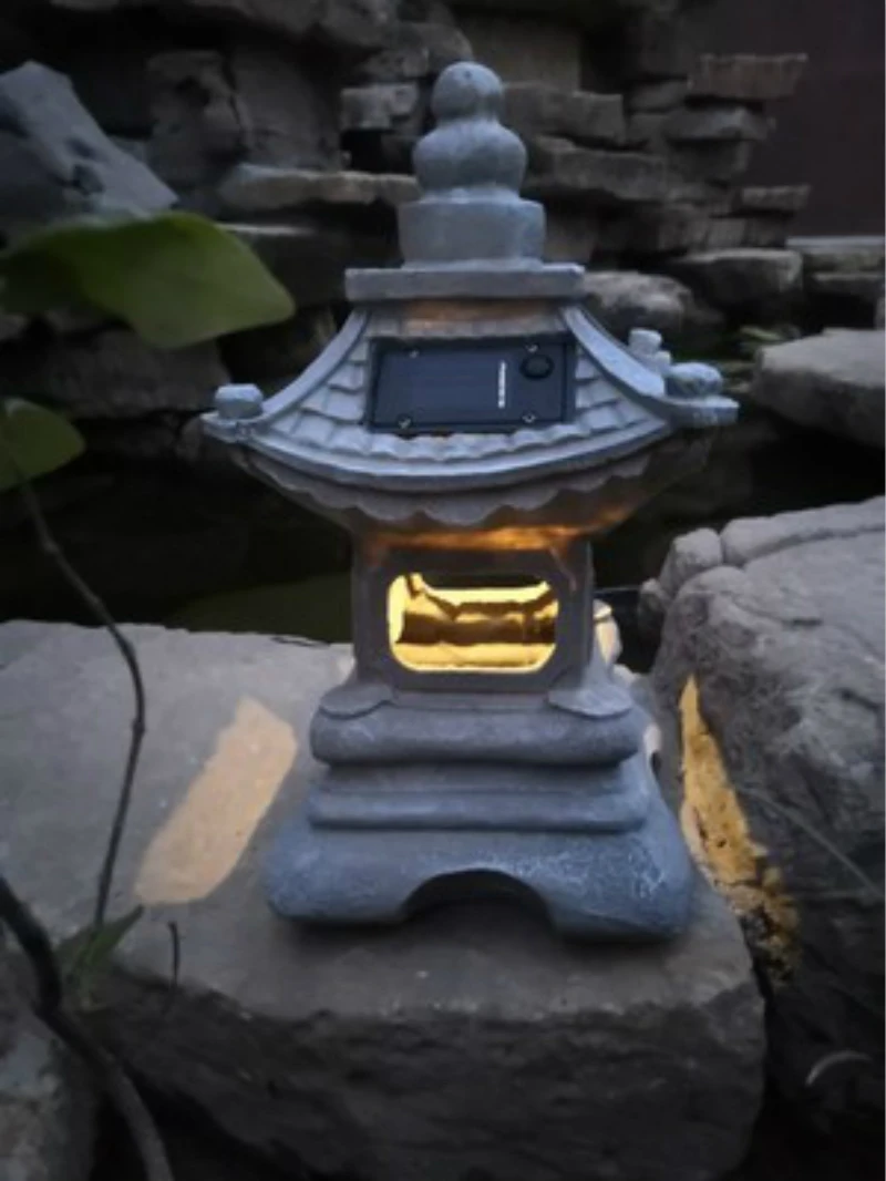 Japanese style Outdoor floor courtyard resin Solar lamp pa lanterns scape lights - £157.98 GBP
