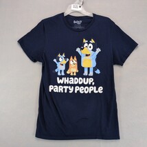 Bluey Whaddup Party People Graphic T-Shirt Men's M Short Sleeve Navy Cre... - $20.00 Bluey Whaddup Party People Graphic T-Shirt Men's M Short Sleeve Navy Cre... - $20.00