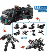 585 PCS 8 in 3 SWAT Police Command Truck Building Blocks Gift Toys for Kids - $41.55 CAD