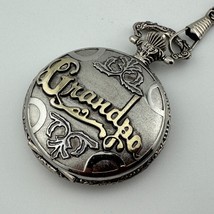 VTG Gruen Embassy Quartz Pocket Watch Grandpa Men Half Hunter Silver New... - $36.09