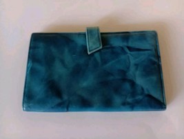 St. Thomas Cowhide Leather Wallet Unique Blue Shades Vintage - $11.88