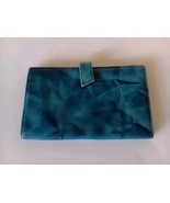 St. Thomas Cowhide Leather Wallet Unique Blue Shades Vintage - $218.24 MXN