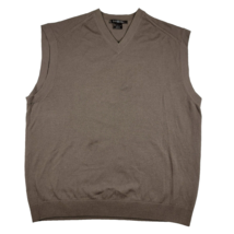 Tiger Woods Men’s Extra Large Brown 100% Wool V Neck Golf Sweater Vest - $29.34