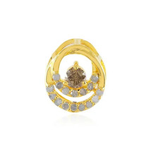 Jewelry of Venus fire Pendant of Goddess Athena I3 chocolate diamond silver pend - £556.35 GBP