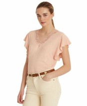 MSRP $90 Ralph Lauren Jersey Flutter-Sleeve Top Size XL - £12.06 GBP