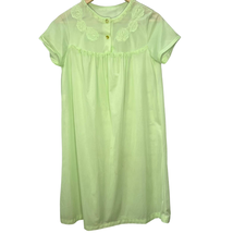 Vintage Nancy King Short Nylon Satin Nightgown Mint Green Size M Floral  - £23.70 GBP