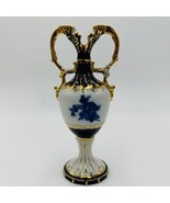 Royal Dux Vase Porcelain Bohemia Cobalt Blue Ornate Gold Floral Victoria... - $85.50