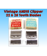 ANDIS Clipper Blades, Two Sets:  22 & 28 Tooth, Original Box, Former Barber Shop