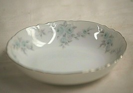 Barbizon Mikasa Fruit Dessert Berry Sauce Bowl Blue Flowers Gray Leaves Platinum - £11.86 GBP