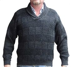 Alpakaandmore Men Sweater, Peruvian Alpaca Wool Pullover Green (Small) - £141.49 GBP