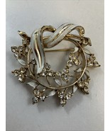 Vintage Coro Rhinestone Wreath Brooch *FREE SHIPPING* - €16,06 EUR