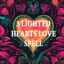 50-200X FULL COVEN 3 LIGHTED HEARTS LOVE EXTREME MAGICK WITCH ALBINA CASSIA4  image 2
