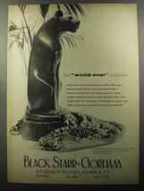 1956 Black, Starr &amp; Gorham Ad - Pearwood Log Panther and Leopard Throw - £14.77 GBP