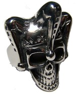 JESTER CLOWN W HAT STAINLESS STEEL RING size 9 - S-550 biker MEN women S... - €6,48 EUR