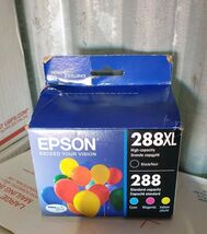 Epson 288XL Black &amp; 288 Cyan, Magenta &amp; Yellow Ink Cartridge Exp: 2024 - $19.99