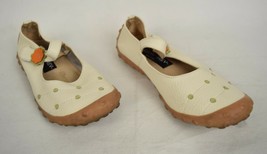 Bernie Mev Shoes Slip-On Buckle Didi Mary Jane Flats Beige Polka Dot Flower 36 - £28.42 GBP