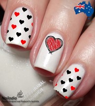 Heart &amp; Love Pattern Valentine&#39;s Day Nail Art Decal Sticker Water Transfer Wrap - £3.66 GBP