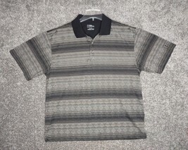 PGA Tour Shirt Mens XL Gray Black Diamond Pattern Short Sleeve Golf Polo - £12.49 GBP