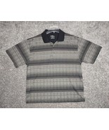 PGA Tour Shirt Mens XL Gray Black Diamond Pattern Short Sleeve Golf Polo - £12.49 GBP