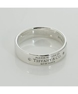 Size 8.5 Return to Tiffany Diamond Ring Band in Sterling Silver Mens Unisex - £359.78 GBP