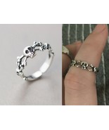 Sterling Silver Tiny Skull Ring Stackable Cute Mini Vintage 925 Sterling... - £9.95 GBP