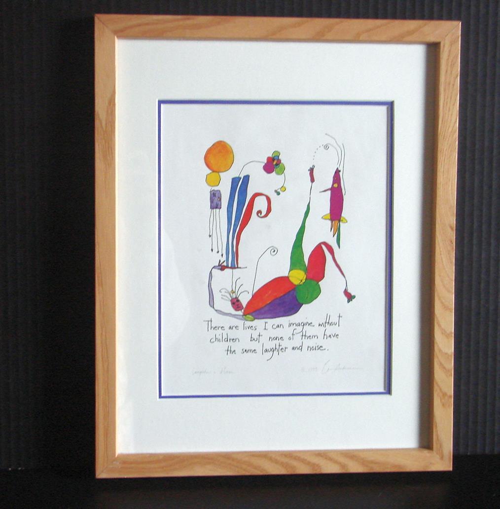 Primary image for  Framed, Matted, Signed "Story People" Print: Laughter and Noise by Brian Anreas