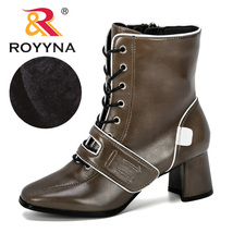 New Designer Popular Style Mid-Calf Boots Women Winter Fashion Round Toe High He - £40.99 GBP