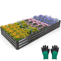 Large Outdoor Metal Planter Box for Vegetable Fruit Herb Flower-Coffee -... - $98.48