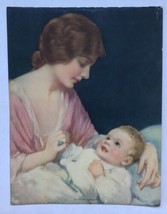 J. Knowles Hare print &quot;A Ray of Sunshine&quot; Art Deco woman and baby 7 x 9.25 in. - £15.81 GBP